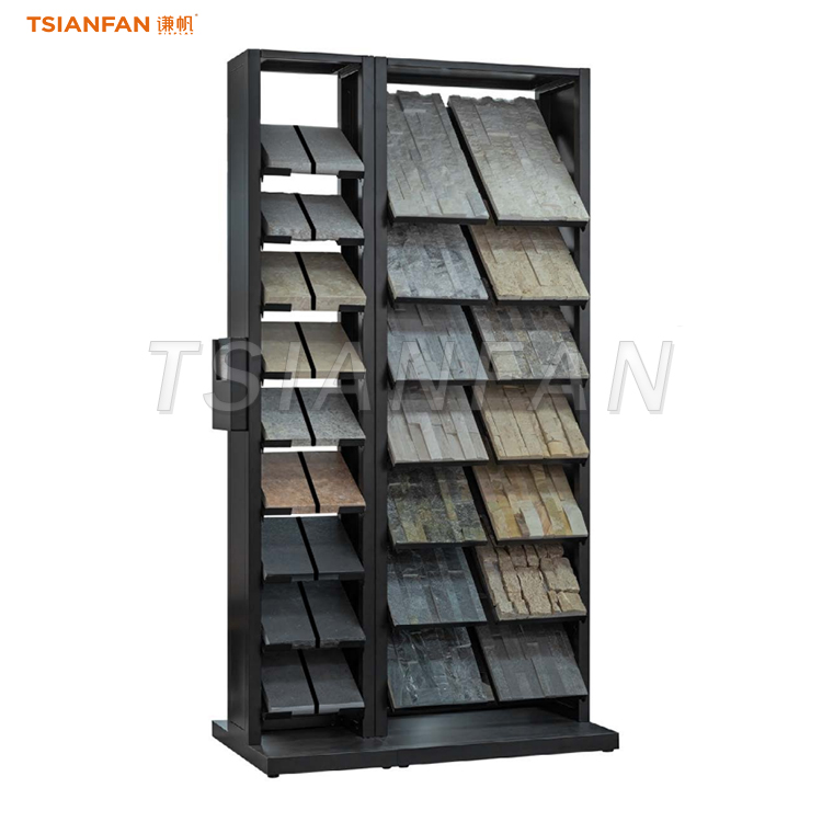Cultural stone display cabinet metal frame outdoor