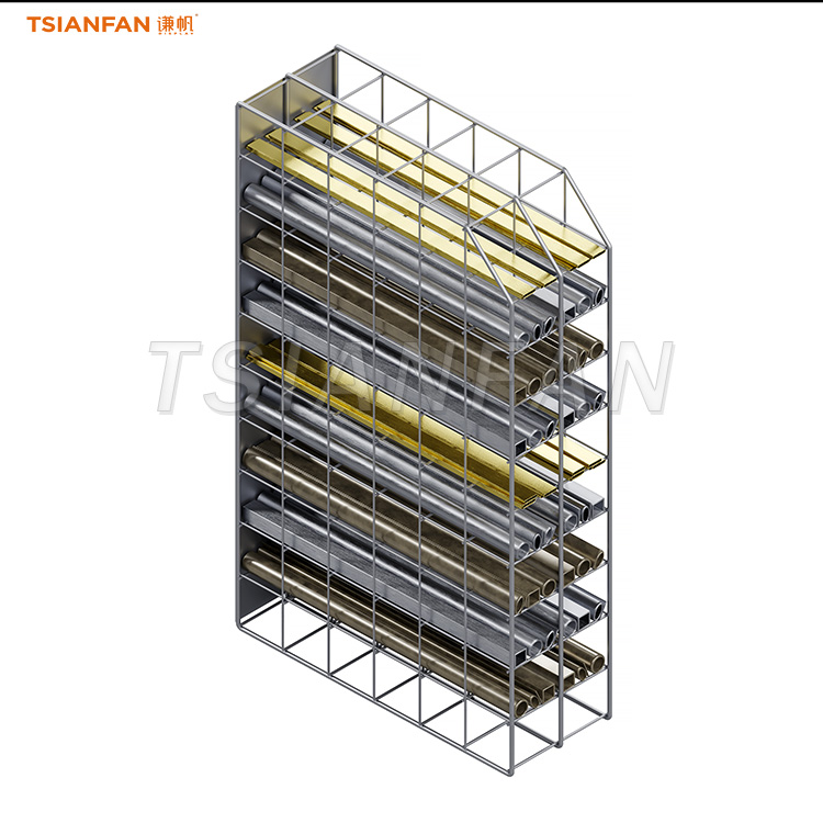 Soporte de exhibición de borde decorativo para materiales de construcción simples-ZST005