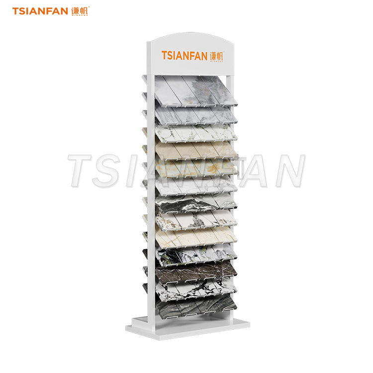 SRL125-vertical granite stone display stand efficiently showcase display rack
