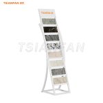 white stone display rack