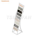 white stone display rack