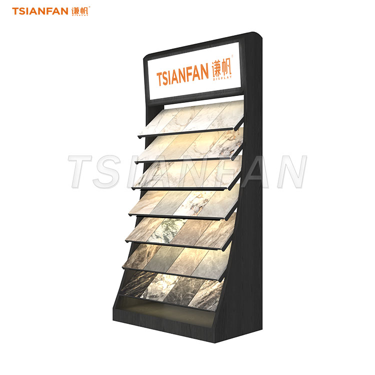 Professional Exhibition Stone Sample Display Rack-CL021 side view